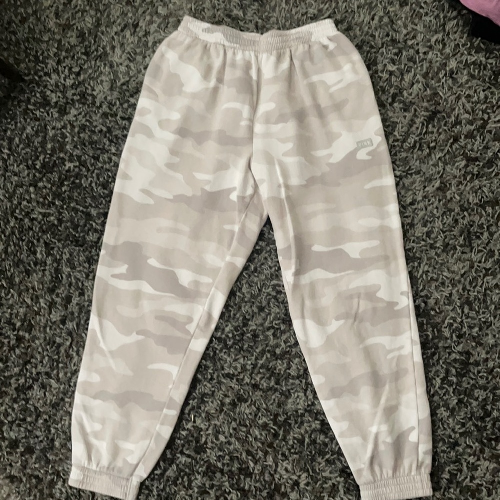 Victoria’s Secret Pink white camo sweat pants